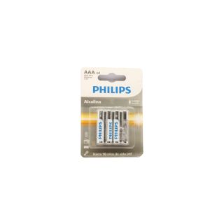 PILA ALCALINA AAA ALKALINE BLISTER X 4 ALKALINE / AAA CHICA FINITA / BLISTER X 4 PHILIPS PILA