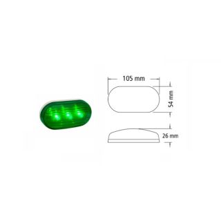 Faro Electronico Bivoltaje Oval Chico De 3 Leds Verde