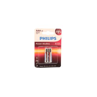 PILA ALCALINA AAA POWER ALKALINE BLISTER X 2 POWER ALKALINE / AAA CHICA FINITA / BLISTER X 2 PHILIPS PILA