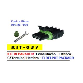 Kit Reparador Caja Estanca 3 Vias Macho Tipo Delphi X 5 Unidades