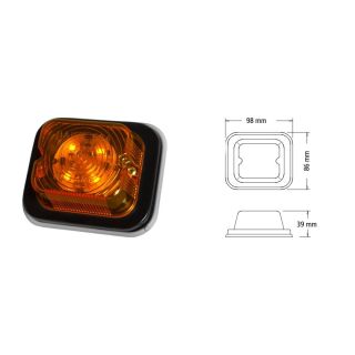 FARO ELECTRONICO UNIVERSAL CON LED DE POTENCIA BIVOLTAJE 12/24V AMBAR