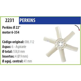 Helice Perkins Motor 6-354 ?22"-OM-2231